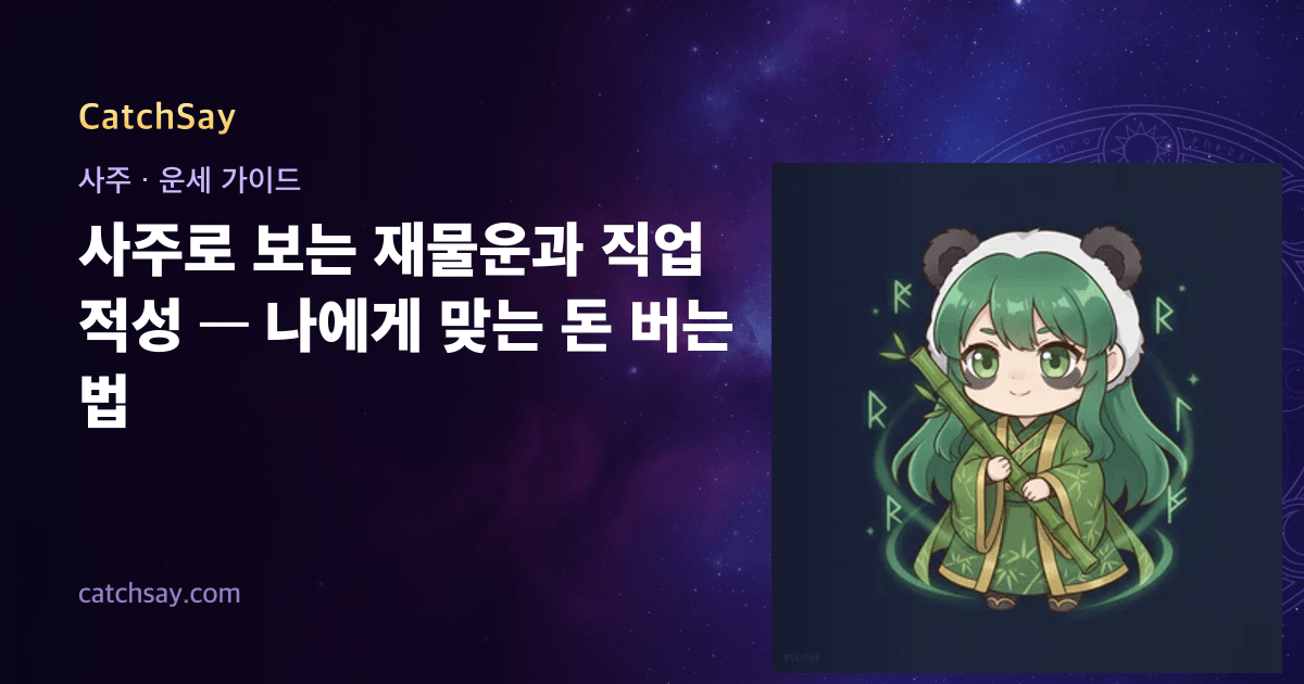 사주로 보는 재물운과 직업 적성 — 나에게 맞는 돈 버는 법