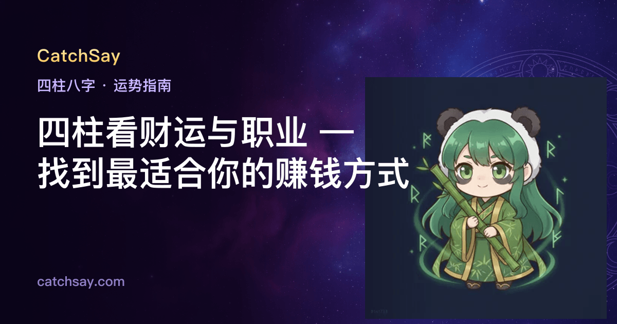 四柱看财运与职业 — 找到最适合你的赚钱方式