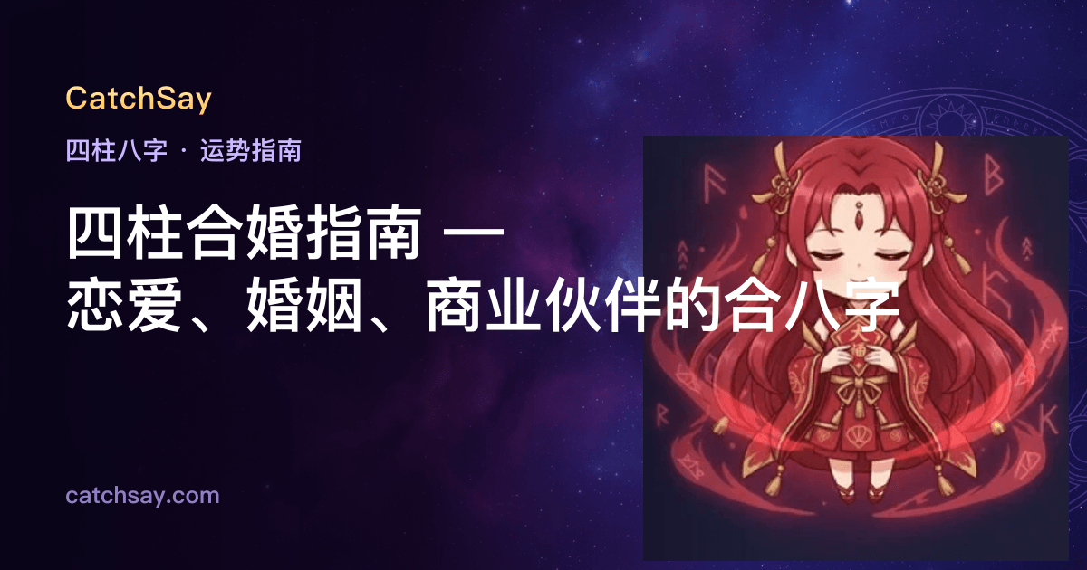 四柱合婚指南 — 恋爱、婚姻、商业伙伴的合八字