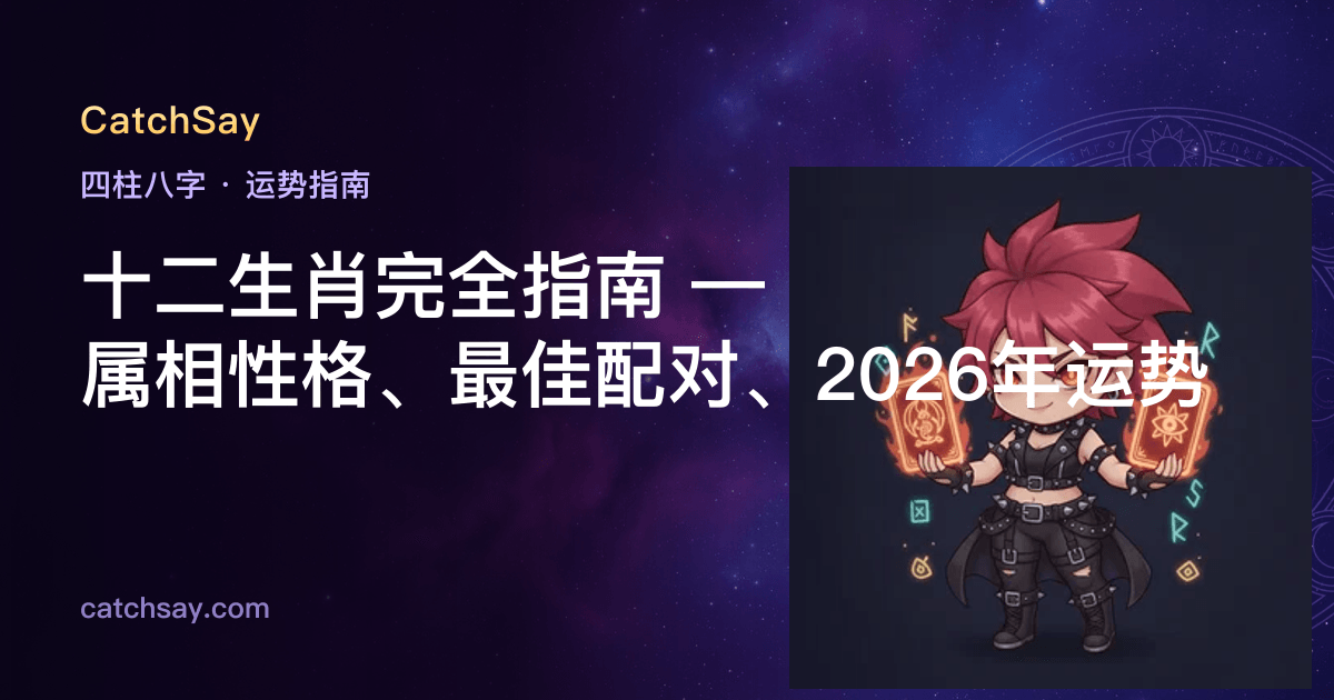 十二生肖完全指南 — 属相性格、最佳配对、2026年运势