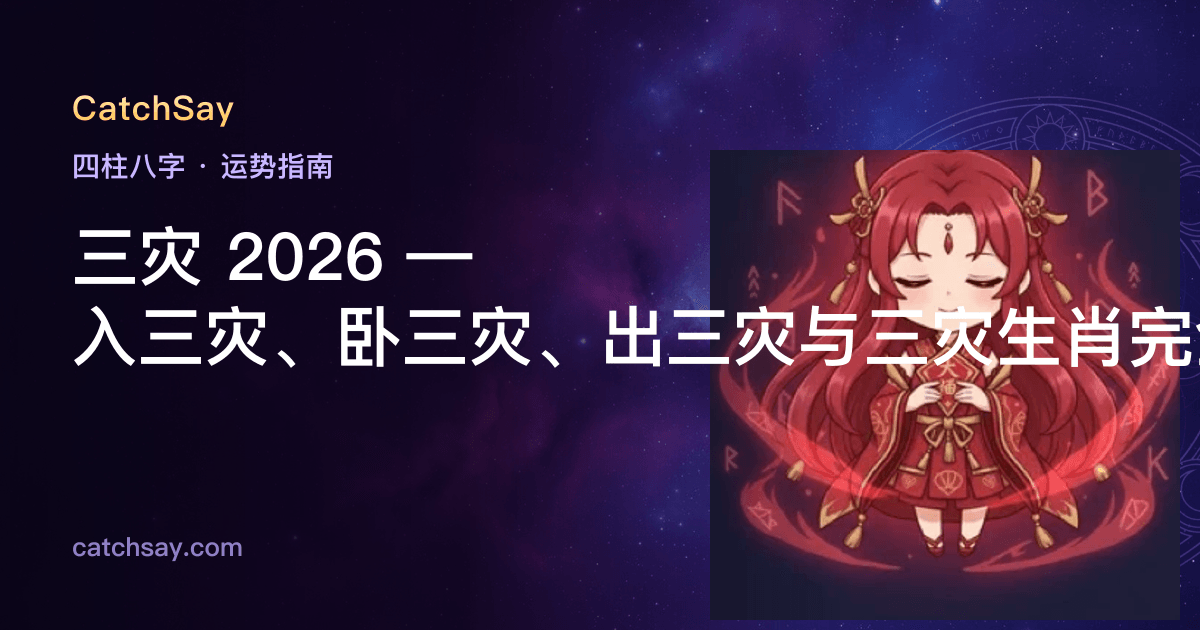 三灾 2026 — 入三灾、卧三灾、出三灾与三灾生肖完全解析